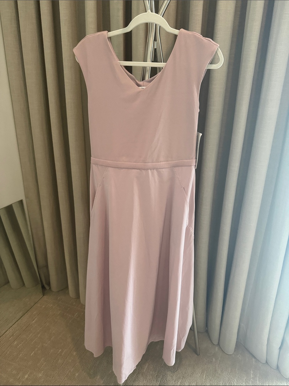 Athleta Dusty Rose Cap-Sleeve Midi Dress